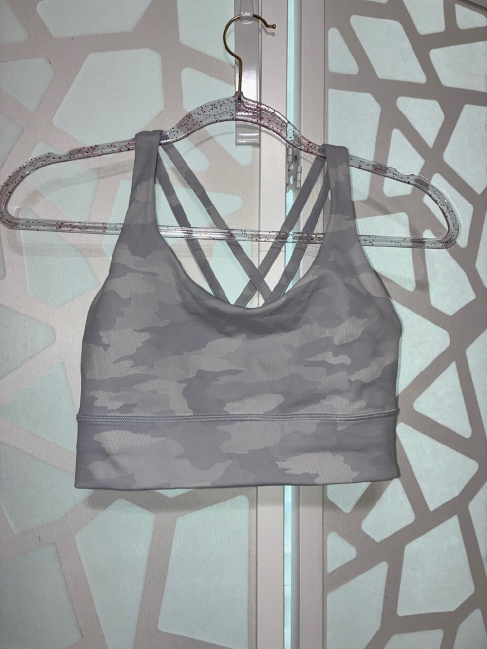 Gray Camo Strappy Sports Bra - Women Intimates